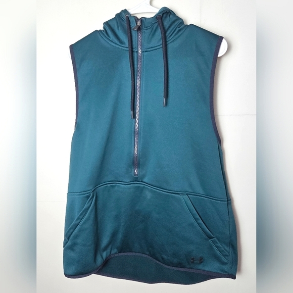 Men's Under Armour Storm Half Zip Hooded Sleeveless Vest, Size Medium - Picture 1 of 3